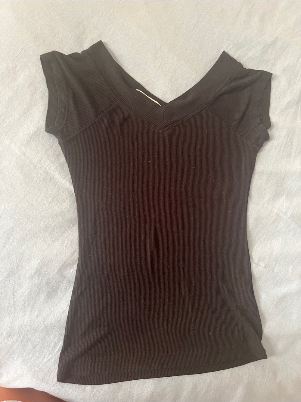 Urban Outfitters Black Ribbed V-Neck Tank Top